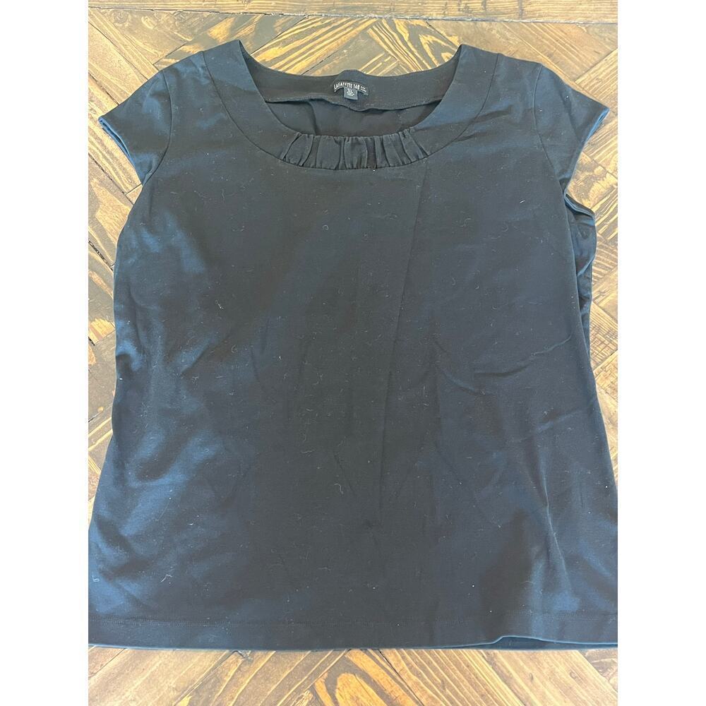 Lafayette 148 New York Black Basic Daily Y2K Shirt Women XL Minimalist Capsule